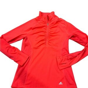 Adidas Vibrant Red Quarter-Zip Top